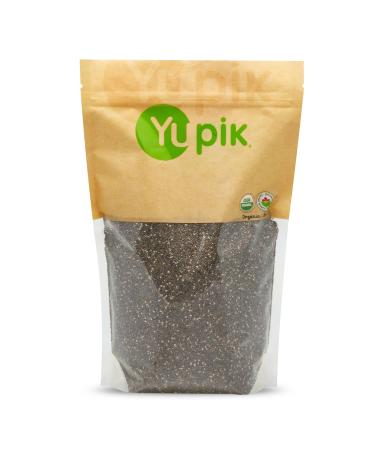 Yupik Organic Black Chia Seeds 1 kg 6 Count Gluten-Free GMO-Free Kosher Vegan Raw Plant-Based Superfood Rich in Fiber Source of Omega-3 Ideal for Smoothies Salads&Chia Pudding Gels Easily