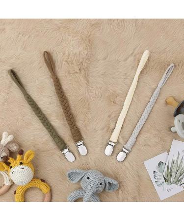 Buy WOOXDYUK 4-Piece Pacifier Chain Set | Cotton Pacifier Straps for Boys & Girls | Personalized Baby Gift - Buy Online on GoSupps.com