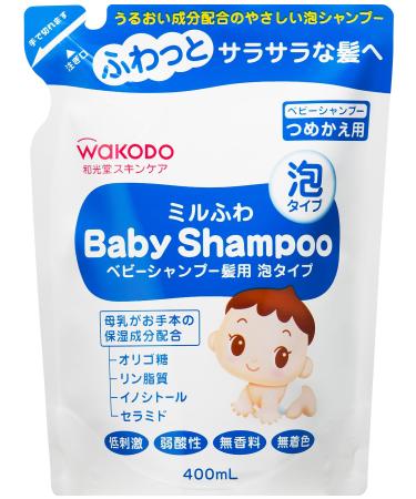 Wakodo Wakodo Japan Fuwa Mill Refill Baby Shampoo Hair Foam Type 400 ml
