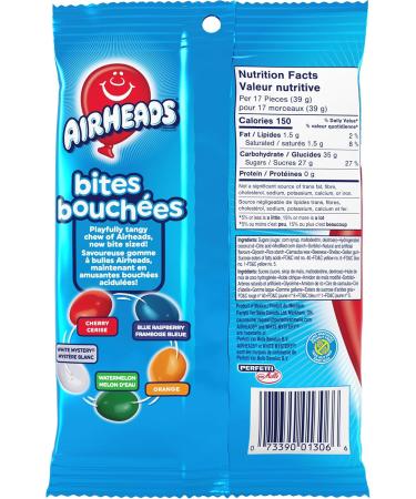 Airheads Fruit Bites Assorted Flavours - 200g Pegbag Chewy and Flavourful Candies - Buy Online on GoSupps.com