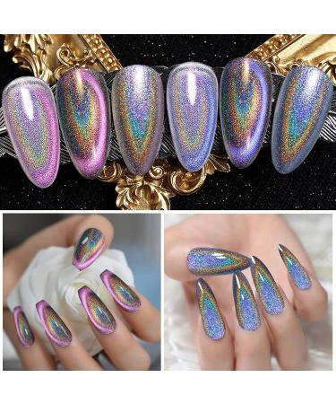 Supwee 2-IN-1 Holographic 9D Cat Eye Gel Nail Polish Kit - Galaxy Chameleon Magnetic Soak Off UV Gel with Magnet Stick and Black Nail Art Design - Laser Holo Cat Eye Polish - Buy Online on GoSupps.com