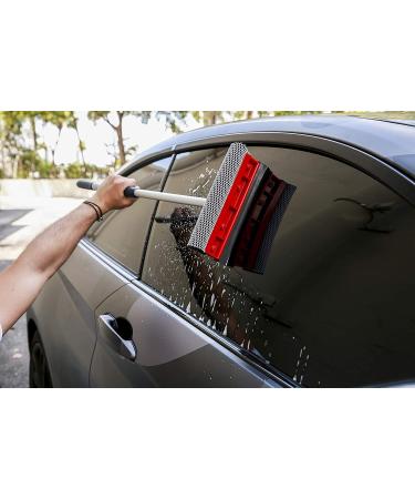 DSV Standard Professional All-Purpose Window Squeegee | Dual Blade Rubber & Sponge | Telescopic Pole 47-74cm | For Gas Station, Glass, Shower, Windshield - Buy Online on GoSupps.com
