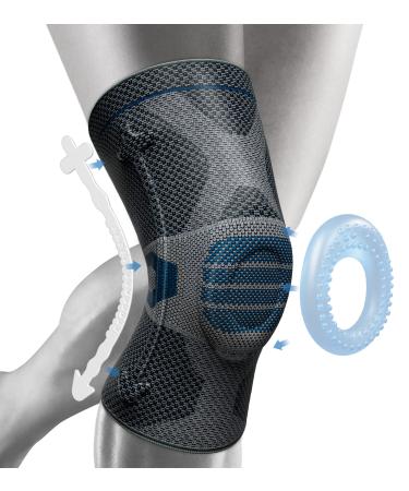 NEENCA Professional Knee Support Compression Knee Sleeve with Patella Gel Pad & Side Stabilizers Knee Support for Pain Relief Knee Brace for Running Workout Arthritis Joint Recovery 3XL Upgraded Version - NavyB