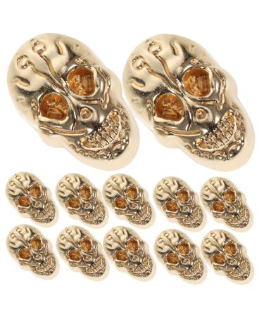 Abaodam 20pcs Rivets Crafting Studs Crafting Rivet Kit Studs Punk Skull Head Belt Halloween Clothing Golden 2X1.5cm