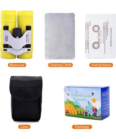 Kids 12X25 Compact High Resolution Binoculars - Shockproof, Lightweight, Real Optics for Bird Watching, Camping, Hiking - Best Gift for Children 8-12 (Yellow) - Buy Online on GoSupps.com