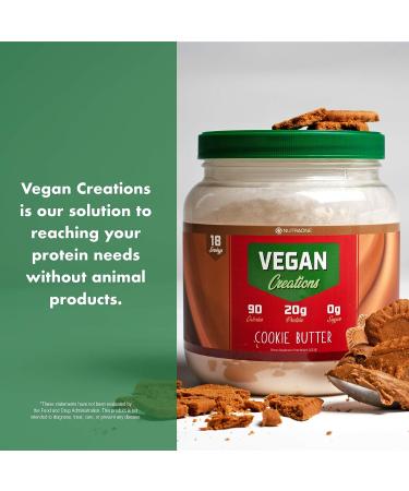 NutraOne Vegan Creations Plant Based Protein Powder - Cookie Butter Flavor 1.05 lb (Pack of 1) | Dairy Free, Pea Protein Isolate and Brown Rice | Vegan Protein Powder - Buy Online on GoSupps.com