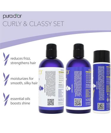 PURA D'OR Curly & Classy Leave-In Cream - 8oz Hydrating Formula for Natural & Treated Curls with Organic Aloe Vera Coconut Oil & Bergamot Oil - Buy Online on GoSupps.com