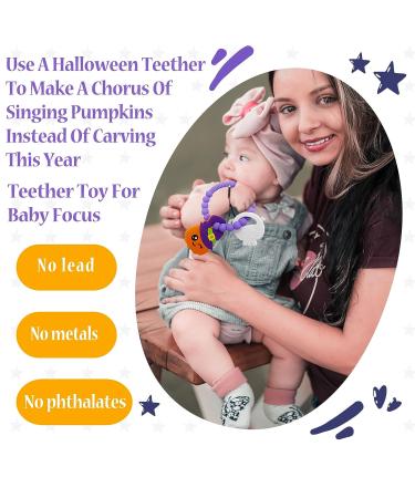 Big Spinach Pumpkin Teether & Cute Ghouls Ring Teether Set | Halloween Silicone Baby Teether | Nightmare Before Christmas Gifts (2PC) - Buy Online on GoSupps.com
