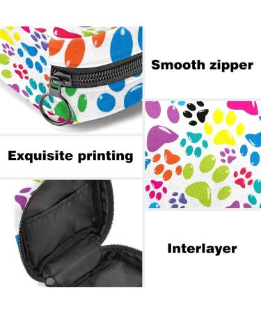 Stylish Menstruation Pad Bag with Zipper | Women's Napkin & Tampon Bag - Cute Animal Print (Cats Dogs Paws) for Girls - Buy Online on GoSupps.com