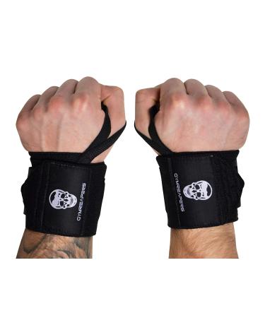 Gymreapers Weightlifting Wrist Wraps (Competition Grade) 18" Professional Quality Wrist Support with Heavy Duty Thumb Loop - Best Wrap for Powerlifting, Strength Training, Bodybuilding 18" Black