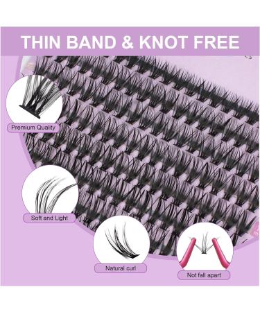 240pcs D Curl 40D 0.07 Cluster Eyelash Extensions | Soft Natural False Lashes DIY At-Home | 9-15mm Mix 40D-D-0.07 - Buy Online on GoSupps.com