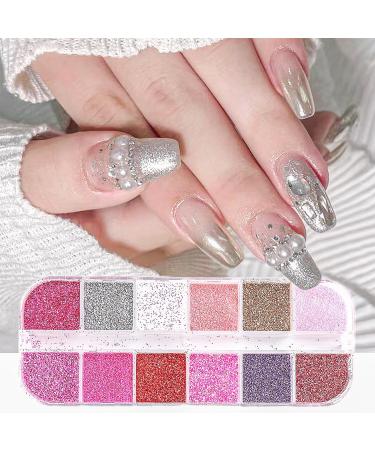 CHANGAR 12 Colors Nail Sequins Fine Glitter Sparkling Diamond Nail Glitter Powder for Acrylic Nails Cosmetic Glitter Flakes for Resin Festival Makeup Glitter for Face Body Eye - Buy Online on GoSupps.com