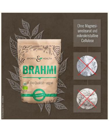 Organic Brahmi Capsules - 200 Vegan Capsules | 1000mg Bacopa Monnieri - Pure Organic Quality & Natural Ingredients - No Additives - Buy Online on GoSupps.com