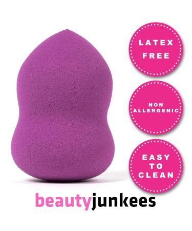 Beauty Junkees Purple Makeup Sponge Blender 4PC Latex-Free Blending Sponges for Liquid Cream Powder Wet & Dry Cosmetic Applicators - Buy Online on GoSupps.com