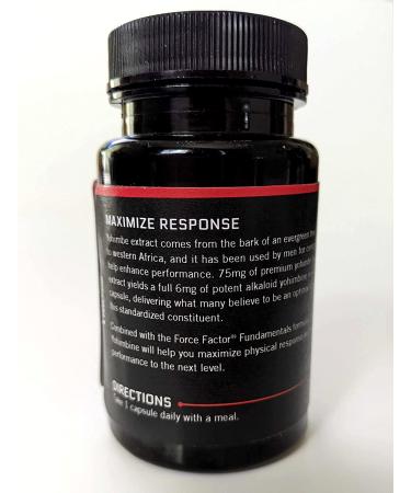 Force Factor Yohimbine Supplement for Men - 6mg Yohimbe Bark Extract for Enhanced Performance - 60 Capsules (2-Pack) - Buy Online on GoSupps.com