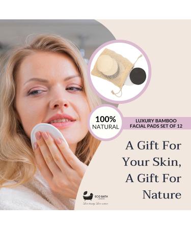 Reusable Makeup Remover Pads - Eco-Friendly Bamboo Cotton Soft & Washable Set of 12 - Buy Online on GoSupps.com