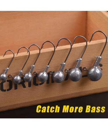 Jig Heads & Angel Hook Set - 30 Stk Rubber Fishing Jig Hooks with Round Jighead for Predatory Fishing | High-Quality Lead Head Hooks - Buy Online on GoSupps.com