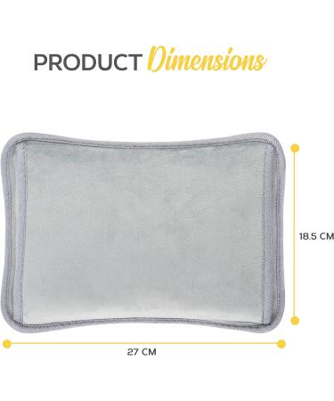 MONHOUSE Rechargeable Electric Hot Water Bottle in Dark Grey - Hand Warmer Massaging Heat Pad - Soft & Cozy Heated Bag with Waist Belt - 27 x 18 cm - Buy Online on GoSupps.com