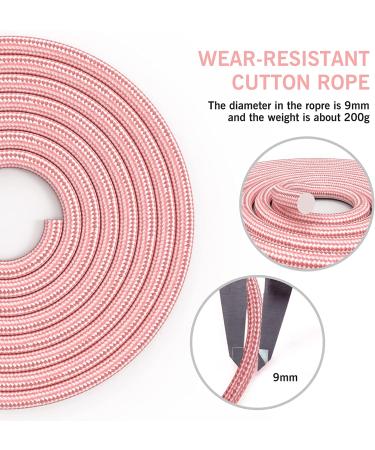 FITMYFAVO Adjustable Cotton Jump Rope for Women, Adults and Children - Pink - Buy Online on GoSupps.com