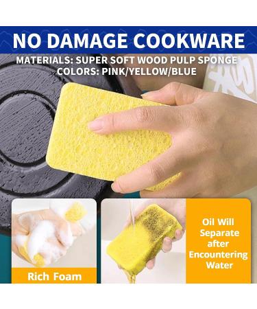CELOX Large Eco-Friendly Cellulose Kitchen Sponges - 24 Pack Super Absorbent Cleaning Sponges for Dishes - DIY Kids Sponges in Pink-yellow (4.5 x 2.8 x 0.6) - Buy Online on GoSupps.com