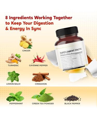 Ultra Ginger & Turmeric Aids Digestion & Supports Heart Health Includes Cayenne Pepper Lemon Balm Cinnamon Peppermint Green Tea - 150 Capsules 150 count (pack of 1) - Buy Online on GoSupps.com