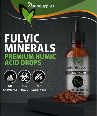 Fulvic Acid Minerals 30ml Bottle - Premium 40 Million Years Old Detox Antioxidant Liquid - 33 Organic Amino Acids - GMO & Chemicals Free - Naturesupplies 30ml - Buy Online on GoSupps.com