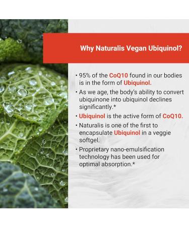 Naturalis Ubiquinol 100mg Active CoQ-10 Emulsified in MCT Oil for Better Absorption | Gluten Free Non-GMO & Soy-Free | Cardiovascular Wellness Antioxidant Protection and Healthy Skin*| 120 Softgels 120 Count (Pack of 1) - Buy Online on GoSupps.com