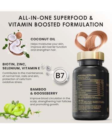 Biotin Hair Growth Supplement 12,000mcg | Vegan Tablets with Superfood Complex | Hair & Skin Vitamins for Women - Buy Online on GoSupps.com
