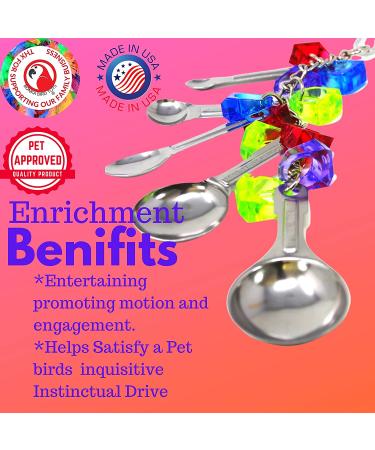 Bonka Bird Toys 1969 Spoon Delight for African Grey Parrot, Amazon, Conure, Quaker, Caique, Eclectus, Small Cockatoos, Mini Macaws, and Similar Birds - Buy Online on GoSupps.com