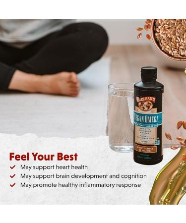 Barlean's Vegan Omega Liquid Flax and Algae Oil Plant Based EPA DHA Supplement from Algal Oil and Organic Flaxseed Omegas 3 6 and 9 Fatty Acid Supplements 16 Ounces Unflavored 16 Fl Oz (Pack of 1) - Buy Online on GoSupps.com