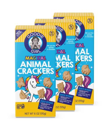 Goodie Girl Cookies, Magical Animal Crackers | Gluten Free | Plant Based | Dairy Free | Egg Free | Peanut Free | Kosher (6oz Boxes, Pack of 3) 6 Ounce (Pack of 3)