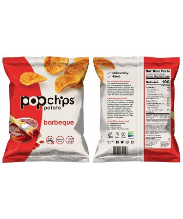 Popchips Potato Chips Variety Pack - Sea Salt, BBQ, Sour Cream & Onion - 30 Single Serve Bags (0.8 oz Each) - Buy Online on GoSupps.com