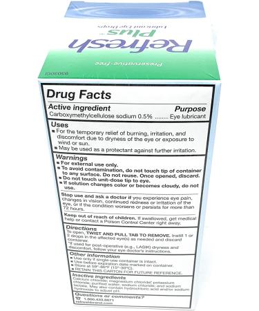 Refresh Plus Lubricant Eye Drops | Allergan | Clear | 100 Single-Use Vials | Pack of 1 - Buy Online on GoSupps.com