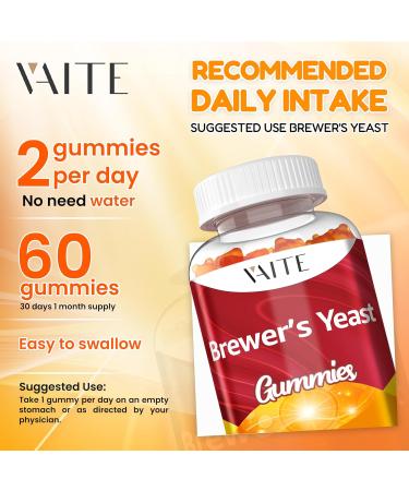 Brewer's Yeast Supplement Gummies 2000mg For Women & Men Plant-Based Supplement for Skin & Hair Wellness Daily Energy & Balanced Nutrition Vegan-Friendly Gluten-Free Non-GMO 60 Soft Chews - Buy Online on GoSupps.com