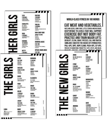 Girls Sport Poster Set: 4 Exercise Workout Posters with 41 Original Named WODs - Cross Training Benchmarks - (4 Laminated Posters A3) - Buy Online on GoSupps.com