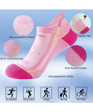 Buy Niorasen Women's Sports Socks - Breathable Anti-Bubbles 6 Pairs Multicolored Sizes 35-42 - Perfect for Running & Athletics - Buy Online on GoSupps.com