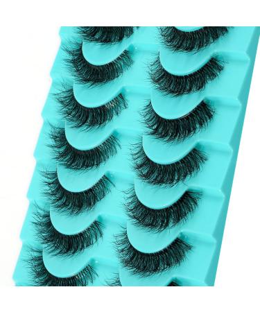 Clear Band Russian Volume Fluffy Strip Lashes - 10 Pairs of Naturally Wispy D Curly False Eyelashes | Look Like Extensions (HT145) - Buy Online on GoSupps.com