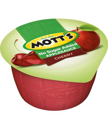 Mott's No Sugar Added Cherry Applesauce 3.9 oz Cups - Pack of 72 | Bulk Cherry 3.9 Ounce Cups - Buy Online on GoSupps.com