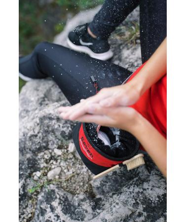 Shop Seven Mountains Boulder Accessories - Black & Red Chalk Bag Set with Bamboo Brush & Chalkball for Ultimate Climbing Safety - Buy Online on GoSupps.com
