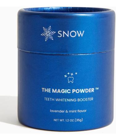 SNOW Magic Toothpaste Whitening Booster Powder - Teeth Whitening & Brightening Powder - Oral Care with Calcium Carbonate and Hydroxyapatite Great Addition to Teeth Kits Lavender & Mint Flavor - 35G