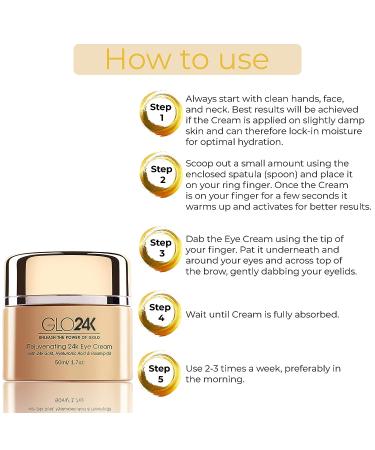 GLO24K Eye Care Set: 24k Instant Facelift & Eye Cream for Youthful Eyes | For Your Eyes Only! - Buy Online on GoSupps.com