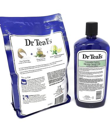 Dr Teal's Hemp Seed Oil Epsom Salt Soak 3 LBS + Foaming Bath 34 FL OZ Bundle - Buy Online on GoSupps.com