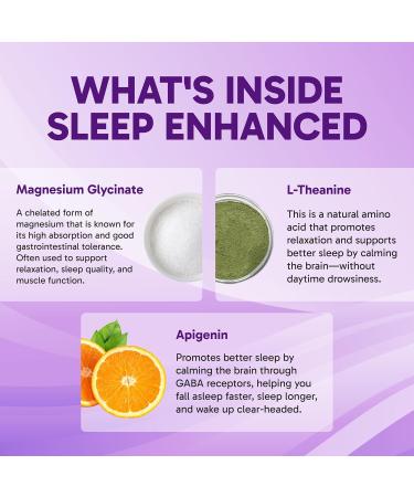 Clinical Effects Sleep Enhanced - Magnesium Supplement - 60 Capsules - Magnesium Glycinate, L-Theanine and Apigenin - for Relaxation and Natural Calm - No Melatonin Sleep Support - USA Made - Buy Online on GoSupps.com
