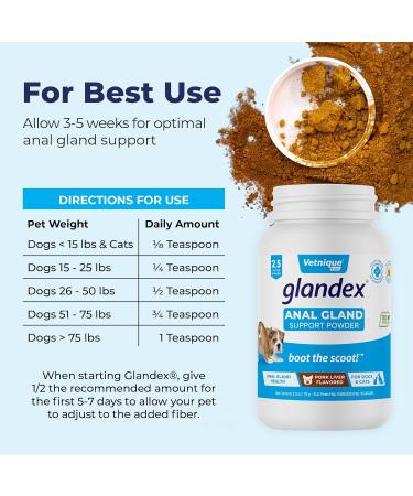 Glandex Dog & Cat Anal Gland Fiber Supplement Powder with Pumpkin & Digestive Enzymes Vet Recommended Healthy Bowels & Digestion - Boot The Scoot (Pork Liver 70g) Pork Liver 70g - Buy Online on GoSupps.com