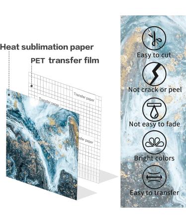 Watercolor Marble Infusible Transfer Ink Sheets - DIY Key Chain & T-Shirt Sublimation Paper Set (12 pcs, 12x4.5) - Buy Online on GoSupps.com