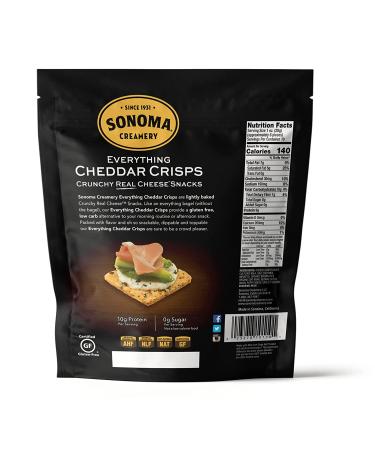 Sonoma Creamery Cheese Crisps - Everything Cheddar 10 Oz | High Protein, Low Carb, Gluten Free, Keto-Friendly Snack - Buy Online on GoSupps.com