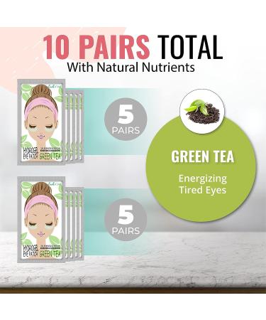 Korean Green Tea Under Eye Mask for Dark Circles & Puffiness - 10 Pairs - Buy Online on GoSupps.com