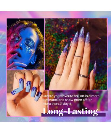 Beetles 20 Gel Nail Polish Kit Midnight Euphoria Collection Purple Blue Hot Pink Glitter Gel Polish Set Soak off Glossy & Matte Top Base Coat Nail Art Design Valentine's Day Gifts for Women Girls B-Midnight Euphoria - Buy Online on GoSupps.com