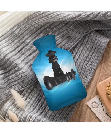 Buy Black Chess Hot Water Bottle with Plush Cover Ideal Hand Warmer for Adults & Kids | 26.5x15.3cm - International Shipping Available - Buy Online on GoSupps.com