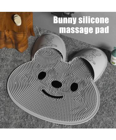Rabbit Shape Foot Scrubber - Non-Slip Silicone Shower Mat for Peeling & Relaxation | Heat-Resistant Hygiene | Simple Wall Suspension - Gray - Buy Online on GoSupps.com